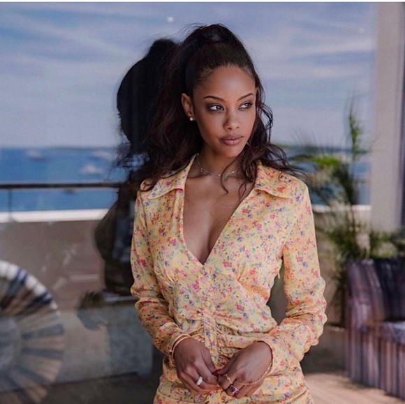 STEFANIA VAIDANI FLORAL MIDI DRESS YELLOW - Picture 6 of 8